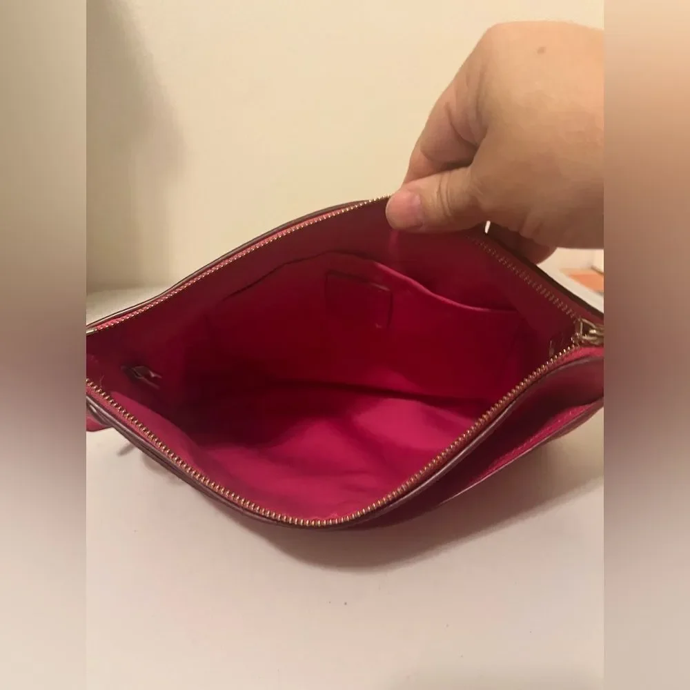 Coach crossgrain leather East West crossbody bag